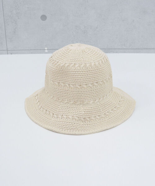 fredy emue（フレディエミュ）の「【WEB限定】柄編みチューリップハット（ハット・レディース・アイボリー/ブラウン/ブラック/テラコッタ/ピンク・FREE）」の11枚目の写真