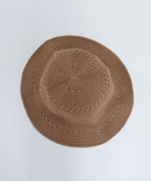 fredy emue（フレディエミュ）の「【WEB限定】柄編みチューリップハット（ハット・レディース・アイボリー/ブラウン/ブラック/テラコッタ/ピンク・FREE）」の9枚目の写真