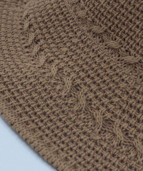 fredy emue（フレディエミュ）の「【WEB限定】柄編みチューリップハット（ハット・レディース・アイボリー/ブラウン/ブラック/テラコッタ/ピンク・FREE）」の6枚目の写真