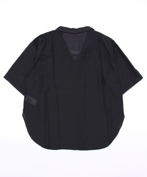 Lugnoncure（ルノンキュール）の「シアー開襟シャツ（シャツ/ブラウス・レディース・ブラック/オフホワイト/ピンク・ﾌﾘ-）」の4枚目の写真