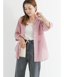 シアー開襟シャツ