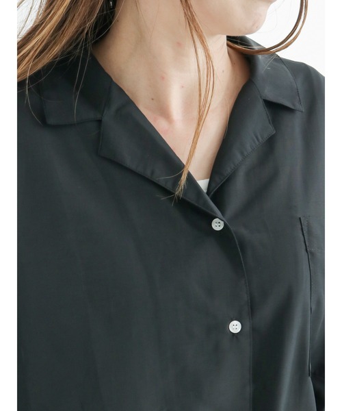 Lugnoncure（ルノンキュール）の「シアー開襟シャツ（シャツ/ブラウス・レディース・ブラック/オフホワイト/ピンク・ﾌﾘ-）」の11枚目の写真