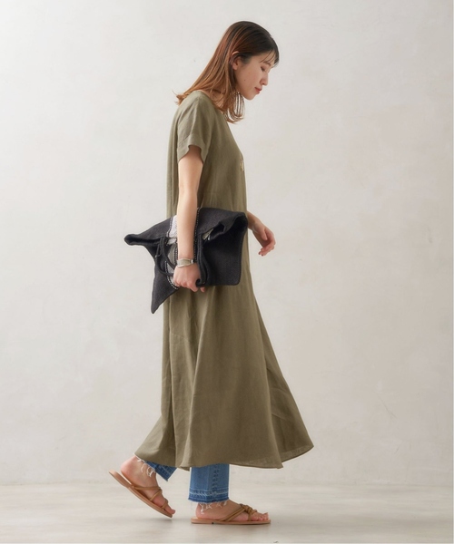 JOURNAL STANDARD（ジャーナルスタンダード）の「■■■《追加3》リネンハーフスリーブマキシフレアワンピース（ワンピース・レディース・ブラック/カーキ/ピンク/キャメル/ブラウン/ネイビー・36/38）」の20枚目の写真