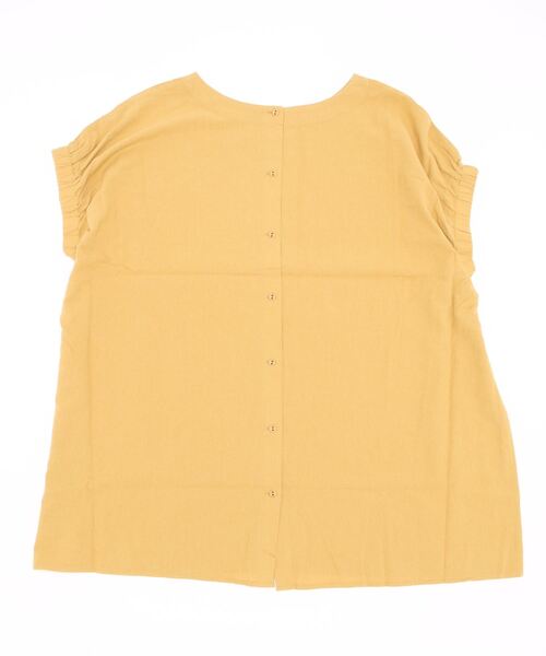 Samansa Mos2（サマンサ モスモス）の「リネン混袖口ギャザー前後2WAYチュニック（シャツ/ブラウス・レディース・イエロー/ネイビー/パープル/ピンク/ベージュ/ブラック・ﾌﾘ-）」の15枚目の写真