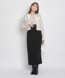 【Mystrada】マイストラーダ♡ジップデザインペンシルスカート モカピンク Mystrada（マイストラーダ）の「ジップデザインペンシルスカート