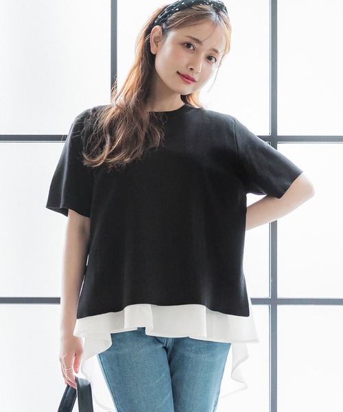 coca(coca)(コカ)の「プレーンニットセットブラウス(シャツ/ブラウス・レディース・ブラック・L/M)」の1枚目の写真