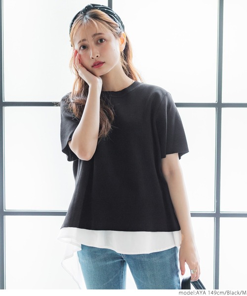 coca(coca)(コカ)の「プレーンニットセットブラウス(シャツ/ブラウス・レディース・ブラック・L/M)」の8枚目の写真