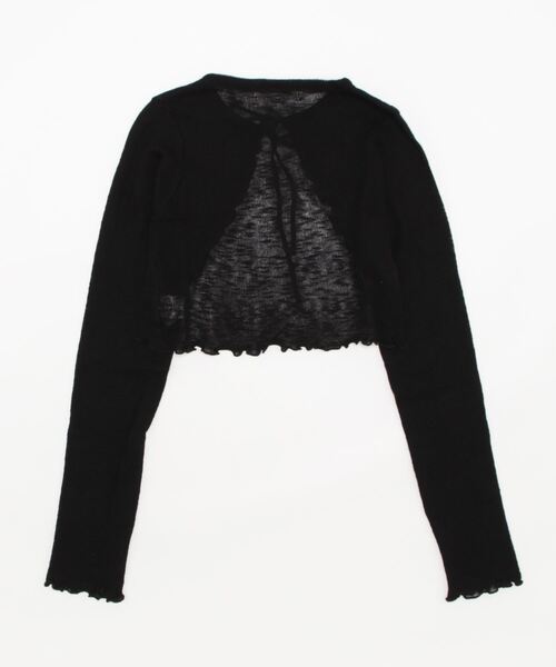 almo（アルモ）の「メロウショートカーディガン(BQ)（カーディガン/ボレロ・レディース・ホワイト/ブラック/ピンク/ブルー・MEDIUM）」の6枚目の写真