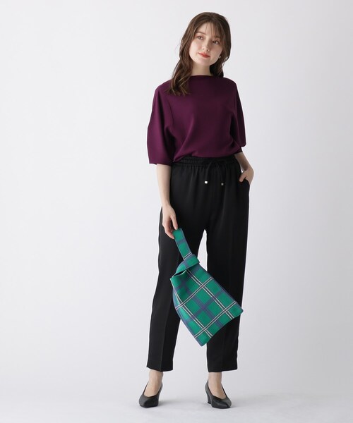 OPAQUE.CLIP（オペークドットクリップ）の「◆ニットジャカードマルシェトート（トートバッグ・レディース・グリーン/ホワイト系3/ダークブラウン系/ピンク系6・00）」の13枚目の写真