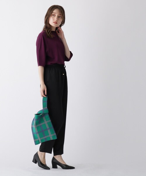 OPAQUE.CLIP（オペークドットクリップ）の「◆ニットジャカードマルシェトート（トートバッグ・レディース・グリーン/ホワイト系3/ダークブラウン系/ピンク系6・00）」の14枚目の写真