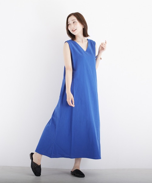 PAPAVER（パパヴェル）の「【PAPAVER】綿エンボスJSK（ジャンパースカート・レディース・ブラック/ブルー/キャメル・MEDIUM）」の6枚目の写真