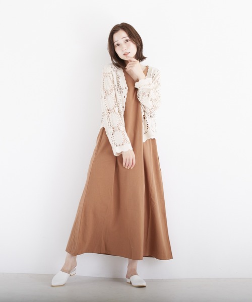 PAPAVER（パパヴェル）の「【PAPAVER】綿エンボスJSK（ジャンパースカート・レディース・ブラック/ブルー/キャメル・MEDIUM）」の7枚目の写真