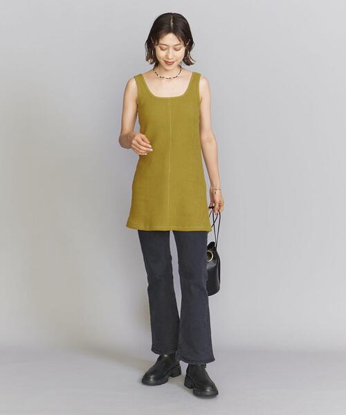 BEAUTY&YOUTH UNITED ARROWS(ビューティーアンドユースユナイテッドアローズ)の「コットン ブリスター スクエアネック カットソー -ウォッシャブル-(タンクトップ・レディース・ブラック/ダークブラウン/マスタード・FREE)」の9枚目の写真