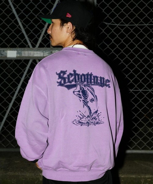 schott(ショット)の「【WEB LIMITED】Schott/ショット/OVERDYE CREW SWEAT SPLASHED/オーバーダイ スウェット フィッシュ(スウェット・メンズ・ブラック/ベージュ/グリーン/パープル・MEDIUM/LARGE/X-LARGE/XX-LARGE)」の1枚目の写真