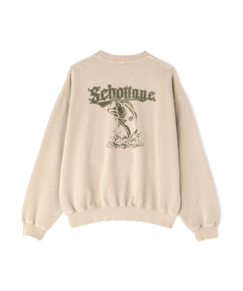 schott(ショット)の「【WEB LIMITED】Schott/ショット/OVERDYE CREW SWEAT SPLASHED/オーバーダイ スウェット フィッシュ(スウェット・メンズ・ブラック/ベージュ/グリーン/パープル・MEDIUM/LARGE/X-LARGE/XX-LARGE)」の9枚目の写真