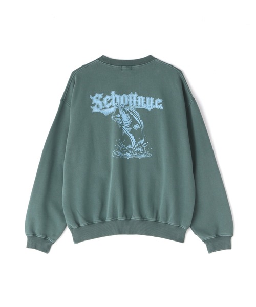 schott(ショット)の「【WEB LIMITED】Schott/ショット/OVERDYE CREW SWEAT SPLASHED/オーバーダイ スウェット フィッシュ(スウェット・メンズ・ブラック/ベージュ/グリーン/パープル・MEDIUM/LARGE/X-LARGE/XX-LARGE)」の16枚目の写真