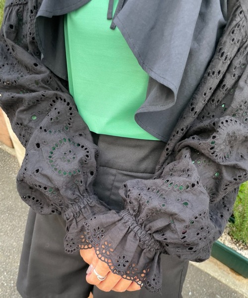 HELLO.SANFRANCISCO(ハローサンフランシスコ)の「【HELLO.SANFRANCISCO/ハローサンフランシスコ】パッチワークレースショートブラウス(シャツ/ブラウス・レディース・ホワイト/ブラック/ピンク・FREE)」の21枚目の写真