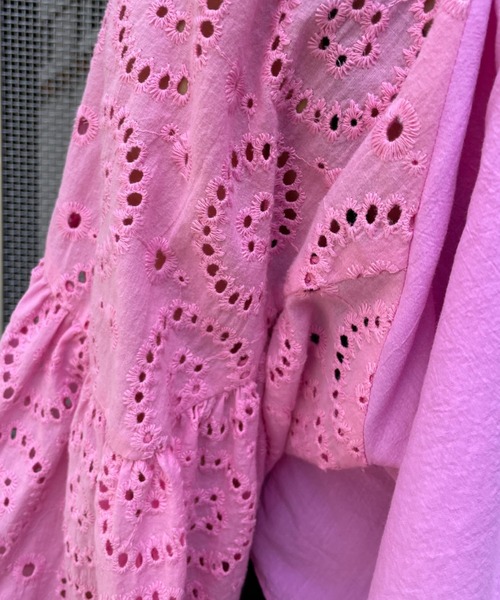 HELLO.SANFRANCISCO(ハローサンフランシスコ)の「【HELLO.SANFRANCISCO/ハローサンフランシスコ】パッチワークレースショートブラウス(シャツ/ブラウス・レディース・ホワイト/ブラック/ピンク・FREE)」の17枚目の写真