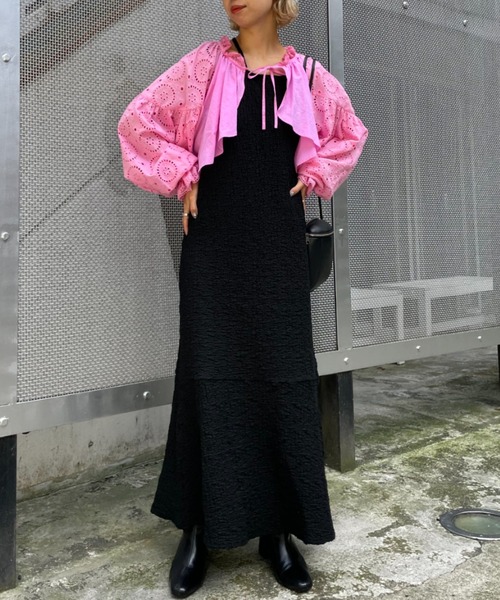 HELLO.SANFRANCISCO(ハローサンフランシスコ)の「【HELLO.SANFRANCISCO/ハローサンフランシスコ】パッチワークレースショートブラウス(シャツ/ブラウス・レディース・ホワイト/ブラック/ピンク・FREE)」の16枚目の写真