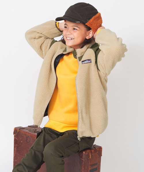 KRIFF MAYER Kid's Collection(クリフメイヤーキッズコレクション)の「軽ボアJK(ブルゾン・キッズ・ブラウン/ベージュ/ネイビー/グレー・120/130/140/150/160/170)」の4枚目の写真