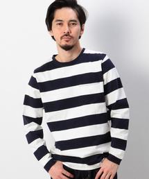 coen | ボーダークルーネックラガーシャツ§(Tシャツ/カットソー)