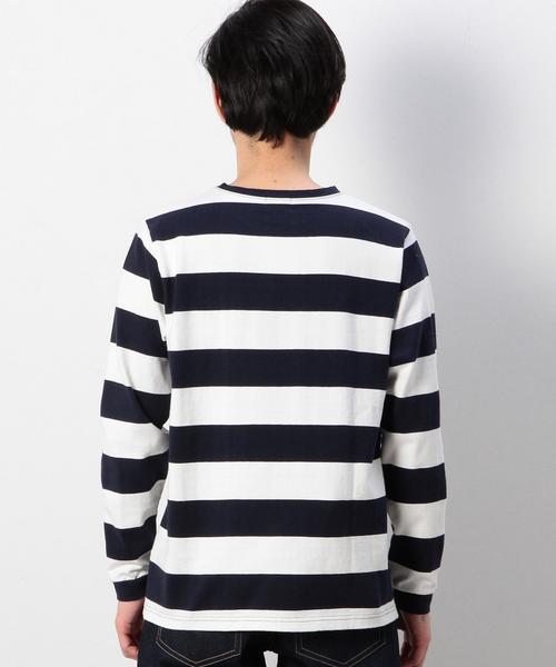 coen（コーエン）の「ボーダークルーネックラガーシャツ§（Tシャツ/カットソー・メンズ・ホワイト/オレンジ・X-LARGE/SMALL/MEDIUM/LARGE）」の3枚目の写真