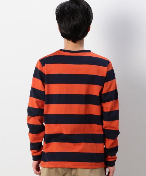 coen（コーエン）の「ボーダークルーネックラガーシャツ§（Tシャツ/カットソー・メンズ・ホワイト/オレンジ・X-LARGE/SMALL/MEDIUM/LARGE）」の8枚目の写真