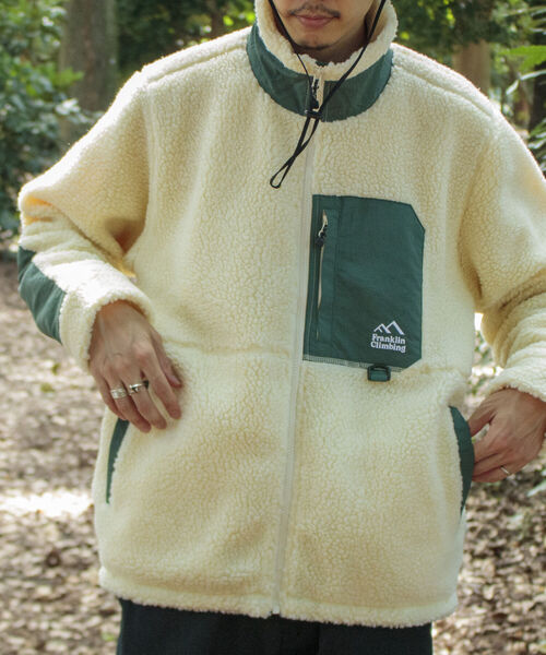 Franklin Climbing(フランクリンクライミング)の「【Franklin Climbing/フランクリンクライミング】シープボアジャケット(ブルゾン・メンズ・ブラック/マスタード/アイボリー/オレンジ・S/M/L)」の2枚目の写真