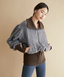 NERGY | リブ切り替えツィードショートブルゾン(その他アウター)