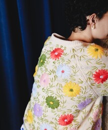 Freada/フリーダ フラワー刺繍ニットカーディガン