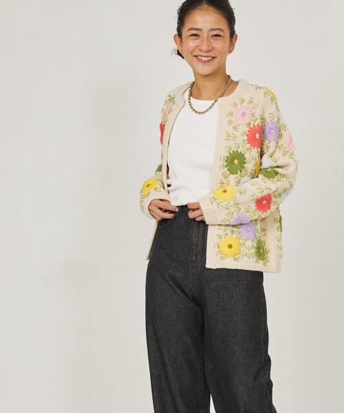 Freada（フリーダ）の「Freada/フリーダ フラワー刺繍ニットカーディガン（カーディガン/ボレロ・レディース・ナチュラル・ﾌﾘ-）」の10枚目の写真
