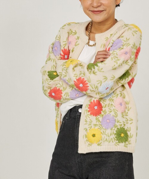 Freada（フリーダ）の「Freada/フリーダ フラワー刺繍ニットカーディガン（カーディガン/ボレロ・レディース・ナチュラル・ﾌﾘ-）」の16枚目の写真