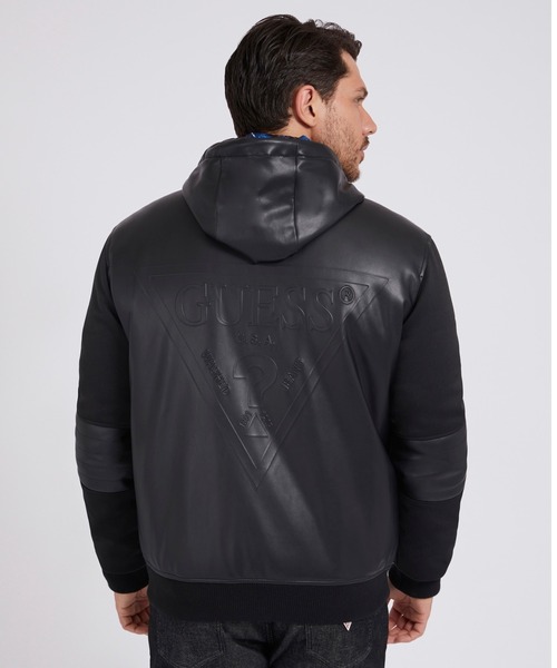 Guess（ゲス）の「Downtown Branded Bomber Jacket（ブルゾン・メンズ・ブラック・SMALL/MEDIUM/LARGE/X-LARGE）」の2枚目の写真