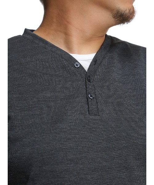 B&T CLUB（ビーティークラブ）の「Vネック ロングＴシャツ（Tシャツ/カットソー・メンズ・ブラック/グレー・X1(3L～4L)/X2(4L～5L)/X3(6L～7L)/X4(8L～9L)）」の5枚目の写真