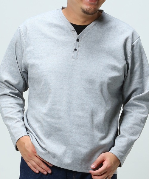 B&T CLUB（ビーティークラブ）の「Vネック ロングＴシャツ（Tシャツ/カットソー・メンズ・ブラック/グレー・X1(3L～4L)/X2(4L～5L)/X3(6L～7L)/X4(8L～9L)）」の10枚目の写真