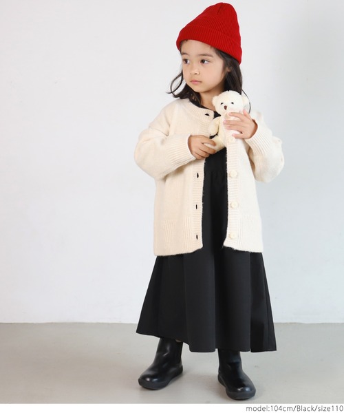 coca（coca）（コカ）の「キッズ 親子お揃いティアードボリュームワンピース（ワンピース・キッズ・ブラック・100/110/120/130）」の14枚目の写真