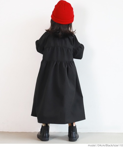 coca（coca）（コカ）の「キッズ 親子お揃いティアードボリュームワンピース（ワンピース・キッズ・ブラック・100/110/120/130）」の10枚目の写真