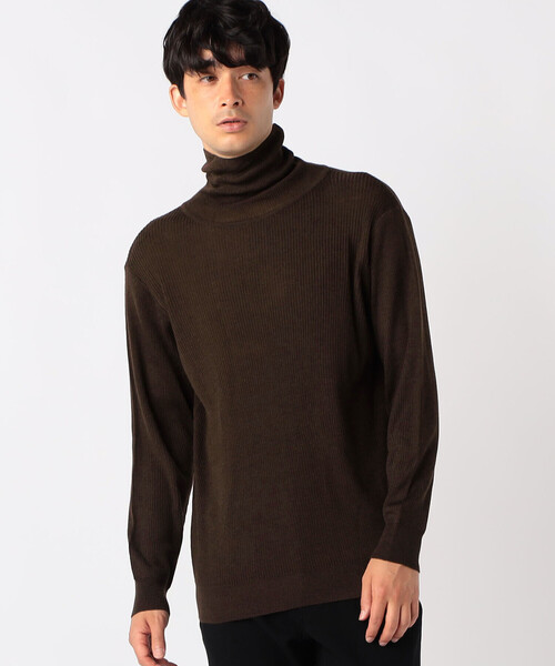COMME CA ISM(コムサイズム)の「【ウォッシャブル】リブ タートルネックニット(ニット/セーター・メンズ・グリーン/ボルドー/ブラウン/ライトグレー/ベージュ/ブラック・MEDIUM/LARGE)」の1枚目の写真