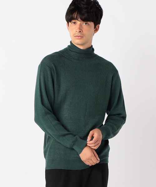 COMME CA ISM(コムサイズム)の「【ウォッシャブル】リブ タートルネックニット(ニット/セーター・メンズ・グリーン/ボルドー/ブラウン/ライトグレー/ベージュ/ブラック・MEDIUM/LARGE)」の7枚目の写真
