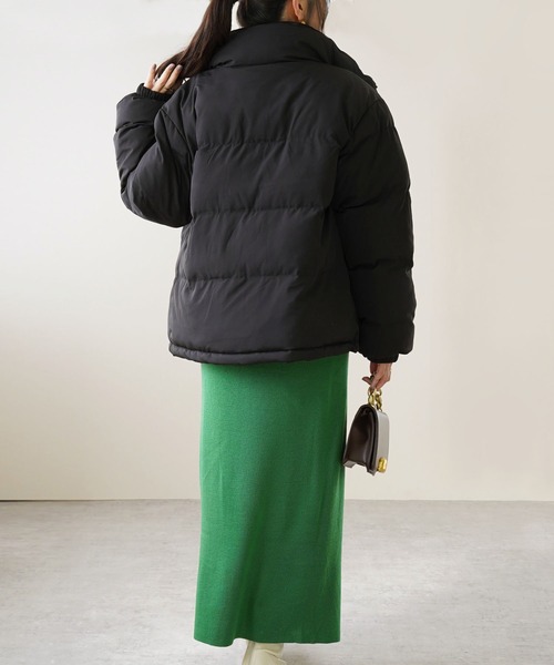 IAMUSE(アイアミューズ)の「スタンドカラー中綿ダウンジャケット S0775【IAMUSE】(ダウンジャケット/コート・レディース・ブラック/グレイッシュベージュ・FREE)」の17枚目の写真