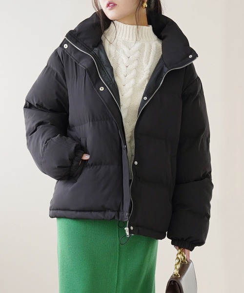 IAMUSE(アイアミューズ)の「スタンドカラー中綿ダウンジャケット S0775【IAMUSE】(ダウンジャケット/コート・レディース・ブラック/グレイッシュベージュ・FREE)」の18枚目の写真