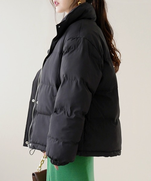 IAMUSE(アイアミューズ)の「スタンドカラー中綿ダウンジャケット S0775【IAMUSE】(ダウンジャケット/コート・レディース・ブラック/グレイッシュベージュ・FREE)」の19枚目の写真