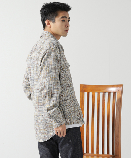 417 EDIFICE（フォーワンセブンエディフィス）の「【SUMMER TWEED】 C.P.O（シャツ/ブラウス・メンズ・グリーン/ベージュ/ブラック/ブラック系その他・MEDIUM/LARGE）」の5枚目の写真