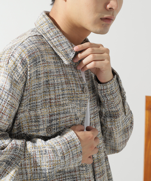 417 EDIFICE（フォーワンセブンエディフィス）の「【SUMMER TWEED】 C.P.O（シャツ/ブラウス・メンズ・グリーン/ベージュ/ブラック/ブラック系その他・MEDIUM/LARGE）」の8枚目の写真