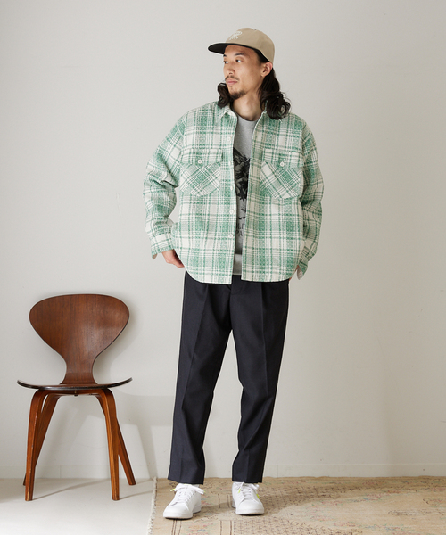 417 EDIFICE（フォーワンセブンエディフィス）の「【SUMMER TWEED】 C.P.O（シャツ/ブラウス・メンズ・グリーン/ベージュ/ブラック/ブラック系その他・MEDIUM/LARGE）」の14枚目の写真