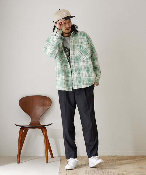 417 EDIFICE（フォーワンセブンエディフィス）の「【SUMMER TWEED】 C.P.O（シャツ/ブラウス・メンズ・グリーン/ベージュ/ブラック/ブラック系その他・MEDIUM/LARGE）」の15枚目の写真