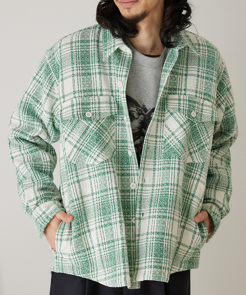 417 EDIFICE（フォーワンセブンエディフィス）の「【SUMMER TWEED】 C.P.O（シャツ/ブラウス・メンズ・グリーン/ベージュ/ブラック/ブラック系その他・MEDIUM/LARGE）」の16枚目の写真