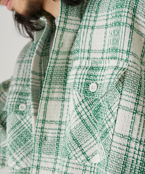 417 EDIFICE（フォーワンセブンエディフィス）の「【SUMMER TWEED】 C.P.O（シャツ/ブラウス・メンズ・グリーン/ベージュ/ブラック/ブラック系その他・MEDIUM/LARGE）」の17枚目の写真