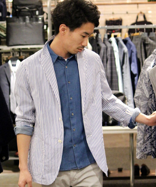 417 EDIFICE(フォーワンセブンエディフィス)の「◇THOMAS MASONシャツジャケット(テーラードジャケット・メンズ・その他1/その他2/その他3/その他4・MEDIUM/SMALL/LARGE)」の1枚目の写真