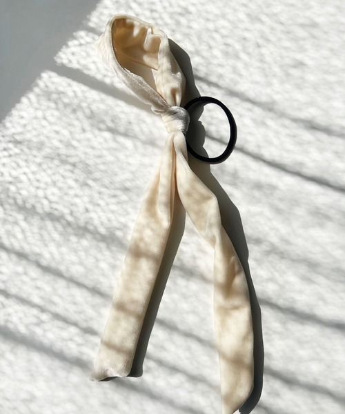 セール】ベロア アシメ ロングリボン ヘアゴム（ヘアゴム）｜CEMONEMO